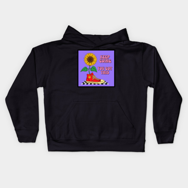Sneaker Sunflower Motivation Kids Hoodie by enrynz