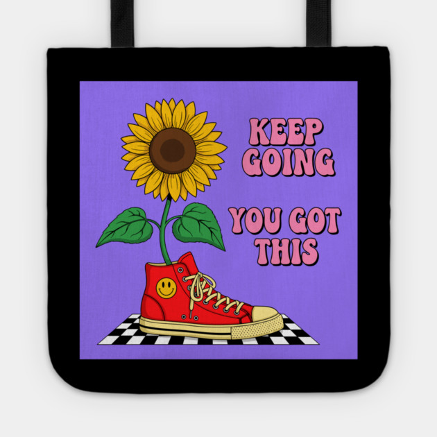 Sneaker Sunflower Motivation Tote by enrynz