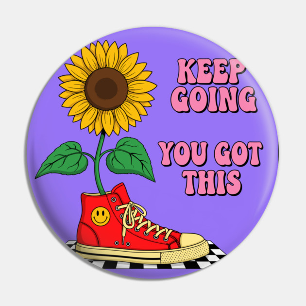 Sneaker Sunflower Motivation Pin by enrynz