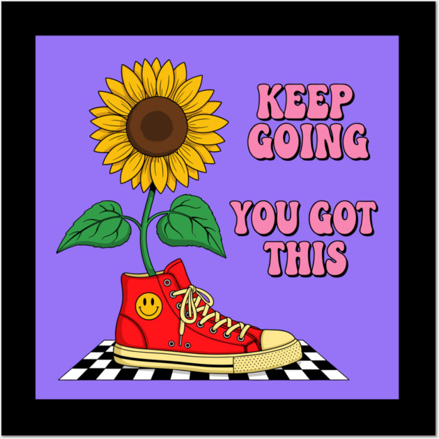 Sneaker Sunflower Motivation Wall Art by enrynz