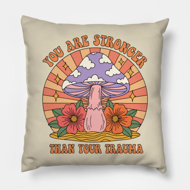 Empowering Mushroom for Trauma Survivors Pillow by enrynz
