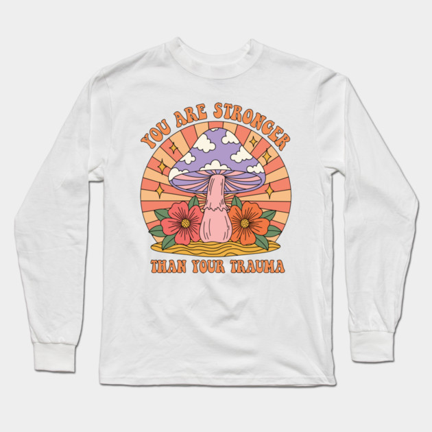 Empowering Mushroom for Trauma Survivors Long Sleeve T-Shirt by enrynz