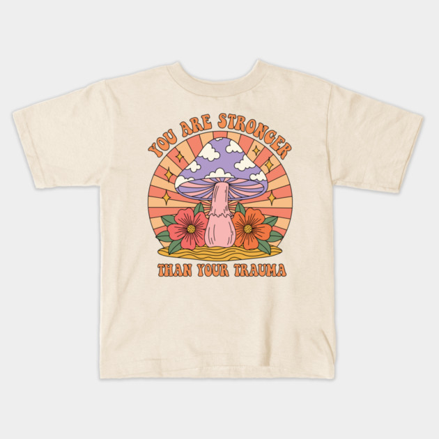 Empowering Mushroom for Trauma Survivors Kids T-Shirt by enrynz