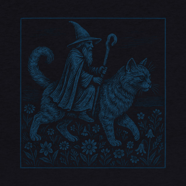 Wizard Cat Ride Fantasy Witchy Humor by ArtistTee ⭐⭐⭐⭐⭐