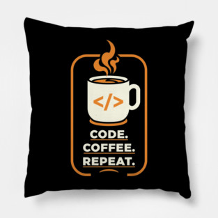 Code. Coffee. Repeat. Pillow