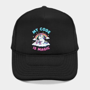 My Code Is Magic Cute Unicorn Coder! Hat