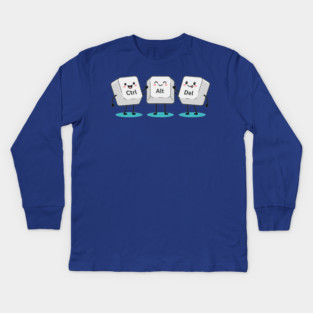 Cute Ctrl+Alt+Del Keys Kids Long Sleeve T-Shirt