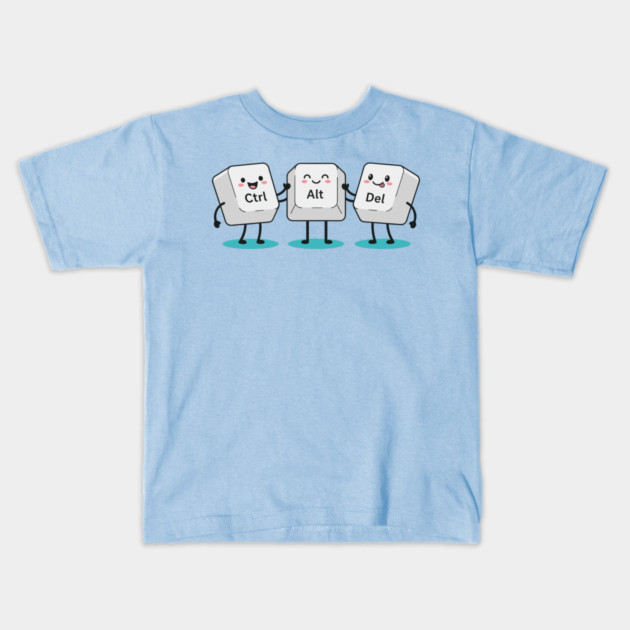 Cute Ctrl+Alt+Del Keys Kids T-Shirt by enrynz