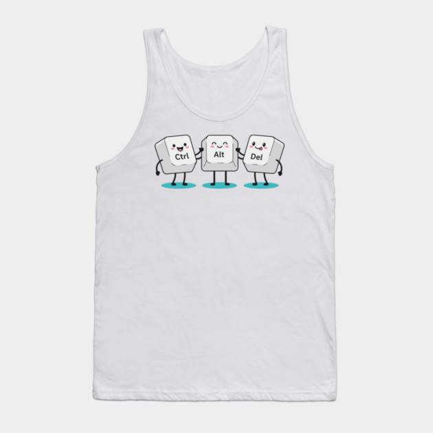 Cute Ctrl+Alt+Del Keys Tank Top by enrynz