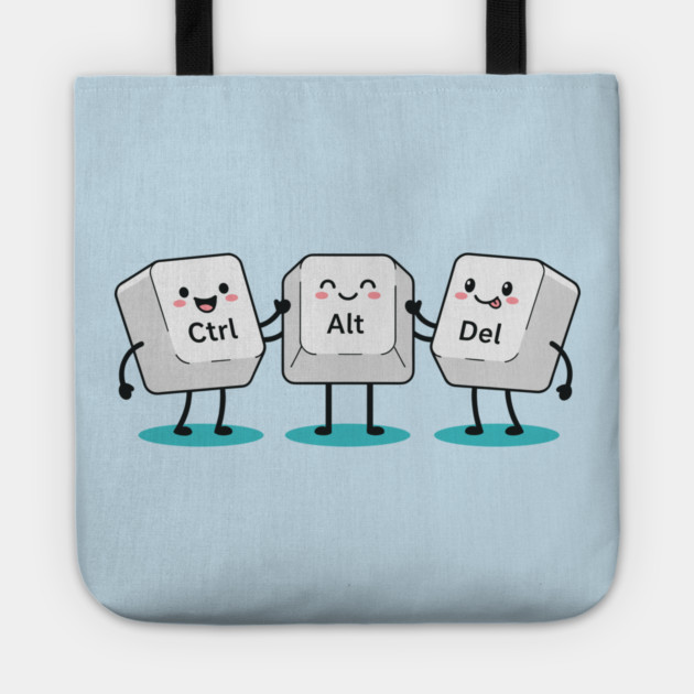 Cute Ctrl+Alt+Del Keys Tote by enrynz