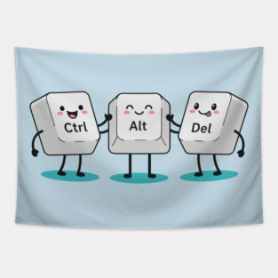 Cute Ctrl+Alt+Del Keys Tapestry