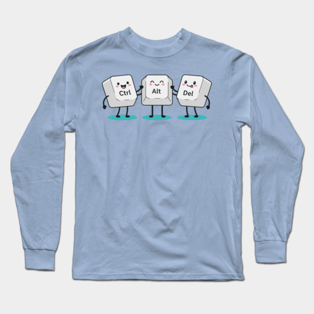 Cute Ctrl+Alt+Del Keys Long Sleeve T-Shirt by enrynz