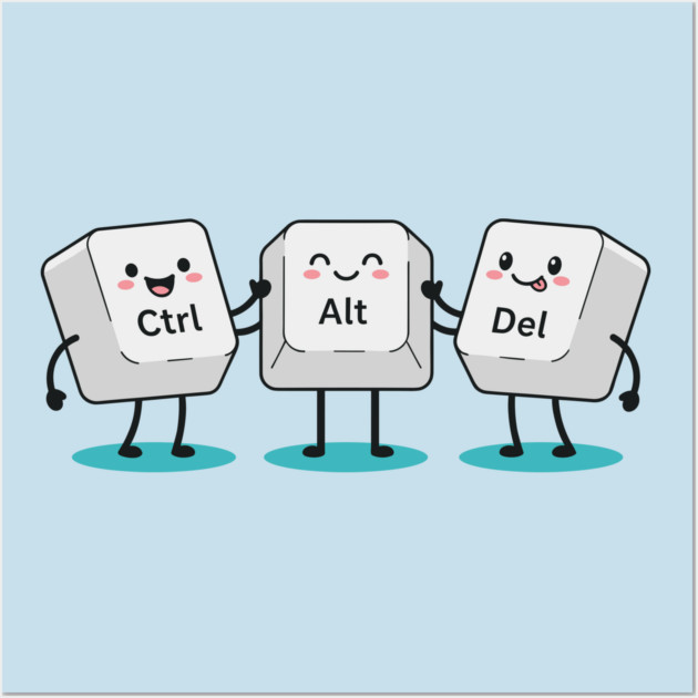 Cute Ctrl+Alt+Del Keys Wall Art by enrynz