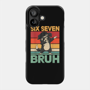 Six Seven Bruh Dog Dab Funny Animal Phone Case