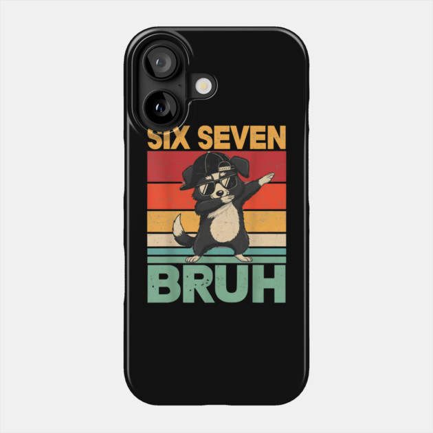 Six Seven Bruh Dog Dab Funny Animal Phone Case by ArtistTee ⭐⭐⭐⭐⭐