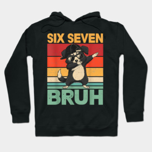 Six Seven Bruh Dog Dab Funny Animal Hoodie