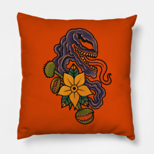 traditional venus flytrap tattoo Pillow