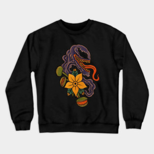 traditional venus flytrap tattoo Crewneck Sweatshirt