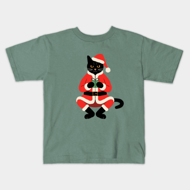 Christmas Cat Kids T-Shirt by CreativeSage