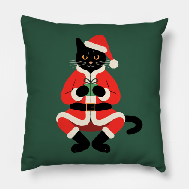 Christmas Cat Pillow by CreativeSage