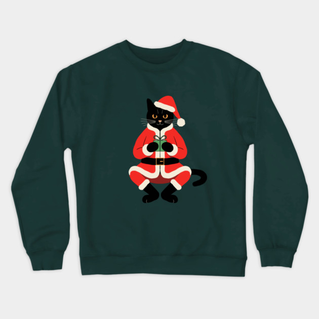 Christmas Cat Crewneck Sweatshirt by CreativeSage