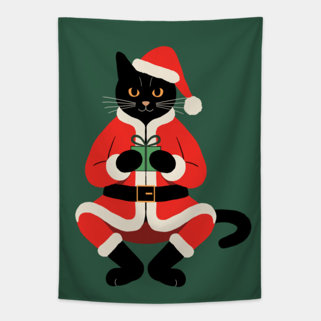 Christmas Cat Tapestry by CreativeSage