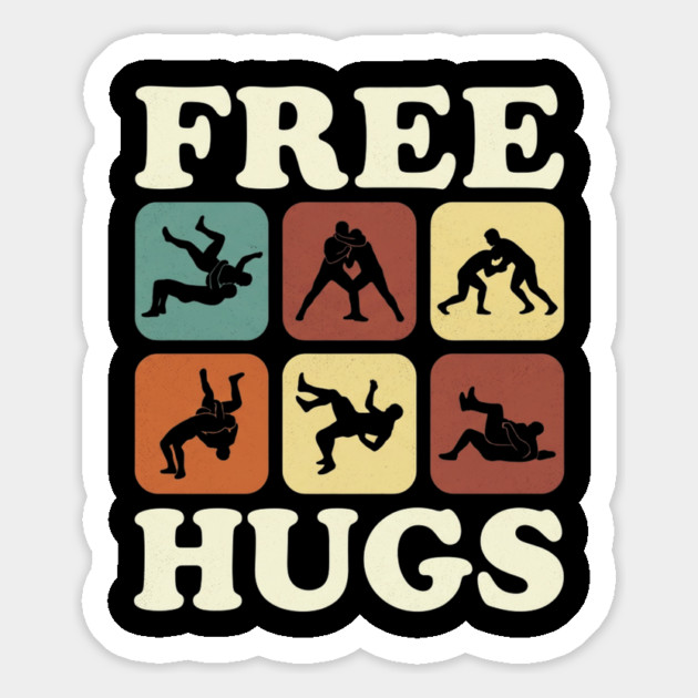 Free Hugs Wrestling Grappling Humor Magnet by ArtistTee ⭐⭐⭐⭐⭐