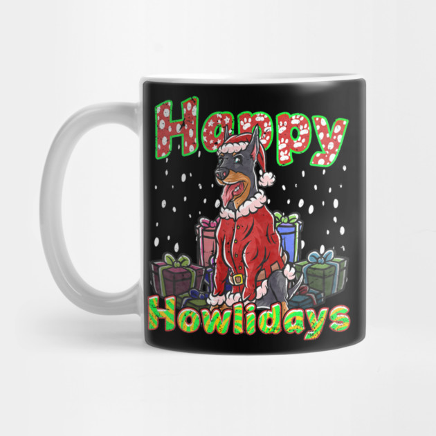 Doberman Santa Claus Hat Merry Christmas Dog by yangho