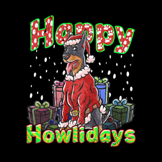 Doberman Santa Claus Hat Merry Christmas Dog by yangho