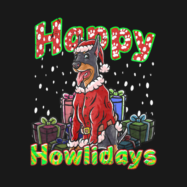 Doberman Santa Claus Hat Merry Christmas Dog by yangho