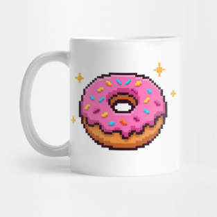 Pink Pixel Sprinkle Donut - Morning Mug