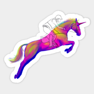 Jumping unicorn Sticker