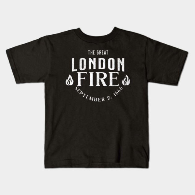 History The Great London Fire 1666 Historical Events Kids T-Shirt by Yesteeyear