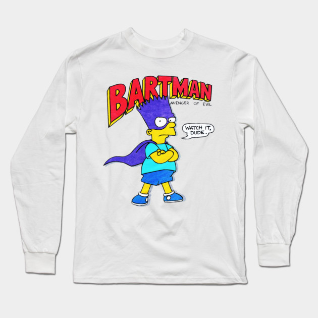 90s Cartoon - Bartman Long Sleeve T-Shirt by nicklower