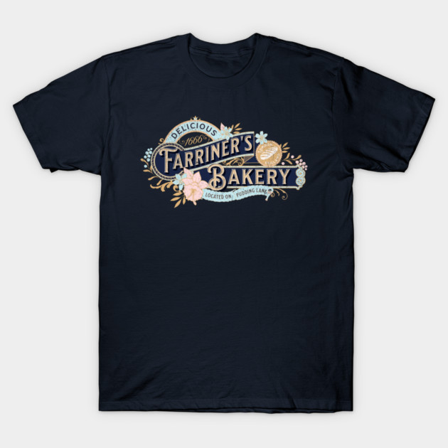 Farriner’s Bakery Vintage Pudding Lane Great London Fire 1666 T-Shirt by Yesteeyear