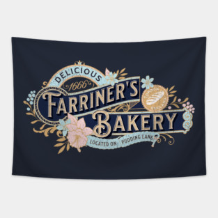 Farriner’s Bakery Vintage Pudding Lane Great London Fire 1666 Tapestry