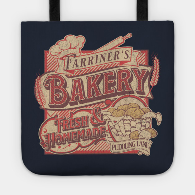 Farriner’s Bakery Vintage Pudding Lane Retro London Art Tote by Yesteeyear