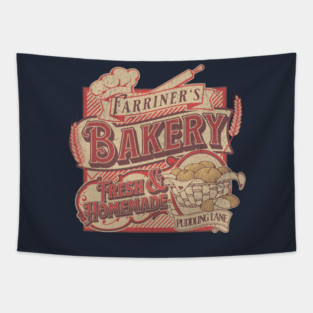 Farriner’s Bakery Vintage Pudding Lane Retro London Art Tapestry