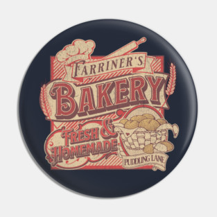 Farriner’s Bakery Vintage Pudding Lane Retro London Art Pin