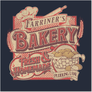 Farriner’s Bakery Vintage Pudding Lane Retro London Art Posters and Art