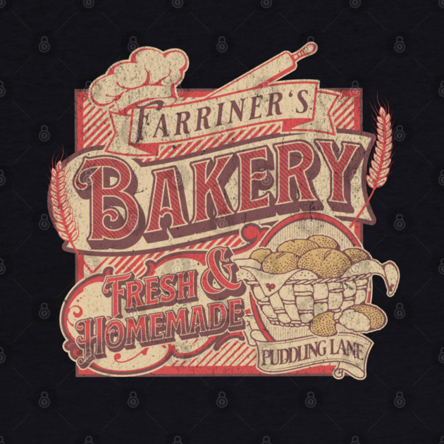 Farriner’s Bakery Vintage Pudding Lane Retro London Art by Yesteeyear