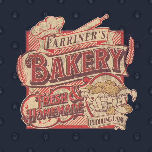 Farriner’s Bakery Vintage Pudding Lane Retro London Art by Yesteeyear
