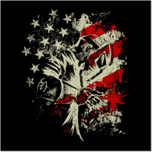 Welder Vintage USA American Flag Welding Patriot Men Posters and Art