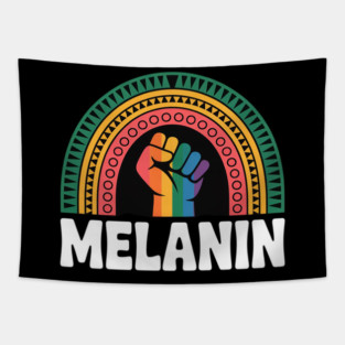 Melanin Pride Rainbow Women African Black History Month Tapestry