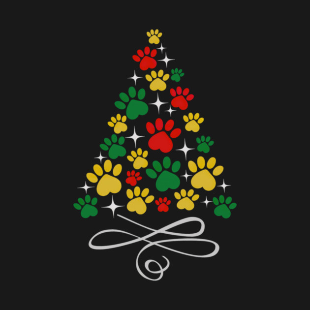 Dog Christmas Paw Print Dogs Cat Christmas Tree Cats by yangho