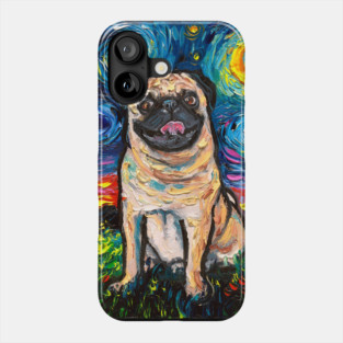 Happy Fawn Pug Starry Night Phone Case