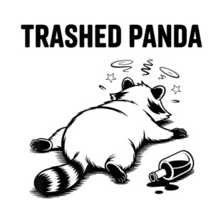 Funny Trashed Panda Funny Drunk Racoon T-Shirt