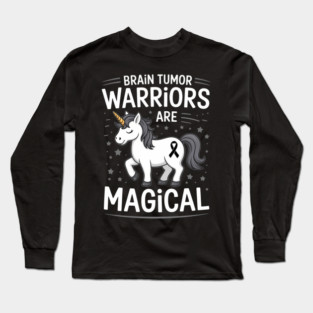 Brain Tumor Warrior Gray Ribbon Brain Tumor Cancer Awareness Long Sleeve T-Shirt