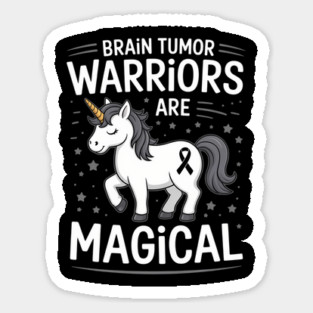 Brain Tumor Warrior Gray Ribbon Brain Tumor Cancer Awareness Sticker