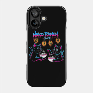 Neko Ramen Club Neon Cats Phone Case